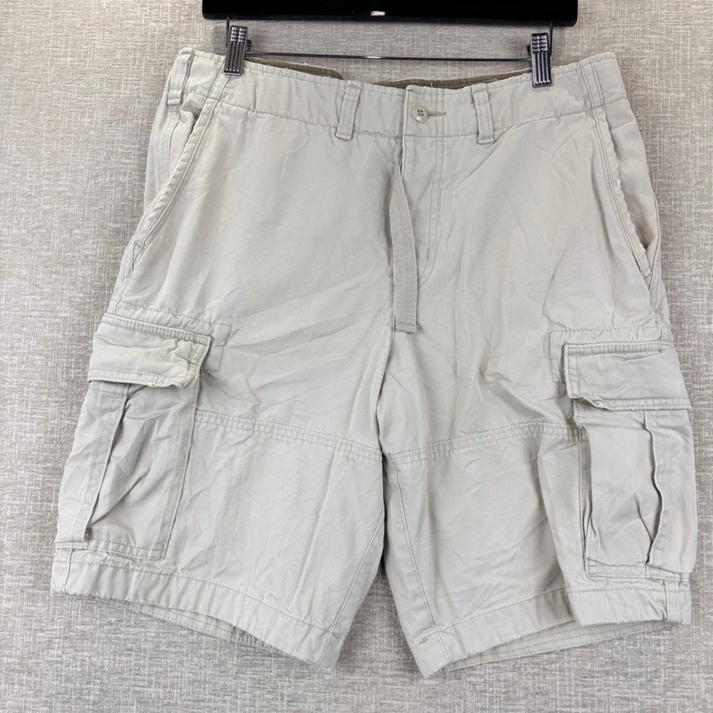 Abercrombie & Fitch Mens 31 Cargo Shorts Y2K Style Khaki Tan Multi Pocket